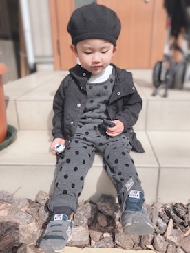 「quoti use fith（クゥオティ　ユース　フィス）のアイテム（マウンテンパーカー）」を使った、Kantaさん（キッズ・90cm）の春コーディネート