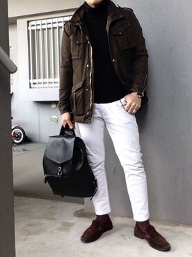 「Cisei（シセイ）のアイテム（バッグ）」を使った、bdyoshiさん（メンズ・167cm）の春コーディネート