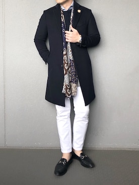 「lardini」｜「アイテム（ダウンジャケット/コート）」を使った、bdyoshiさん（メンズ・167cm）の冬コーディネート