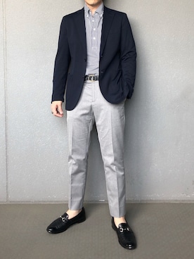 「SOLIDO（ソリード）のアイテム（スラックス）」を使った、bdyoshiさん（メンズ・168cm）の夏コーディネート