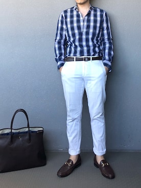 「Cisei（シセイ）のアイテム（バッグ）」を使った、bdyoshiさん（メンズ・167cm）の夏コーディネート