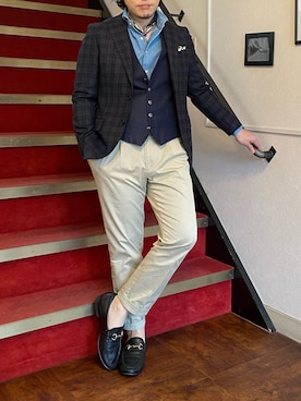 「アイテム（チノパンツ）」を使った、bdyoshiさん（メンズ・167cm・40代）の秋コーディネート