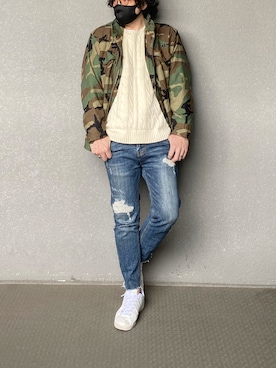 「アイテム（ニット/セーター）」を使った、bdyoshiさん（メンズ・167cm・40代）の春コーディネート