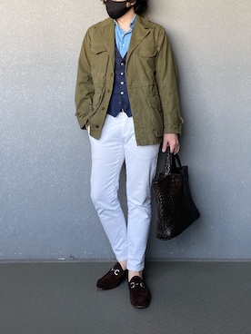 「アイテム（トートバッグ）」を使った、bdyoshiさん（メンズ・167cm・40代）の春コーディネート