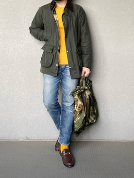「アイテム（ミリタリージャケット）」を使った、bdyoshiさん（メンズ・167cm）の春コーディネート