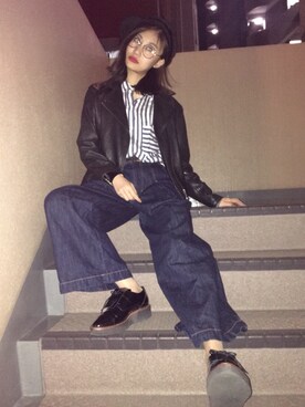 Barnyardstorm Otonamuse10月号 佐田真由美さん着用 シルクストライプシャツを使った人気ファッションコーディネート Wear