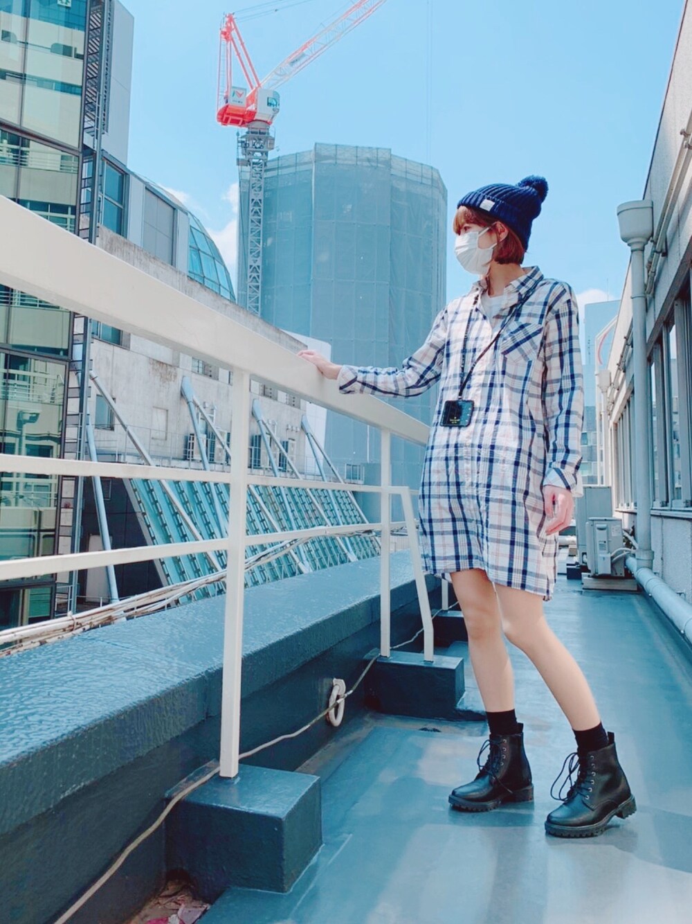 「GU、ナノユニバース」｜「NANO universeのアイテム（ワンピース、その他）」を使った、matinaさん（レディース・165cm）の春コーディネートの1枚目の写真