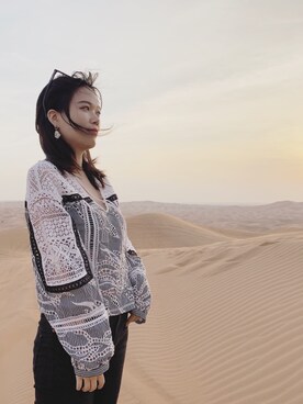 「Mo&Co.（モーアンドコー）のアイテム（パンツ）」を使った、tiffanyさん（レディース・164cm）の夏コーディネート