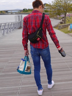 「アイテム（スリッポン）」を使った、_.takuyaさん（メンズ・172cm・20代）の春コーディネート