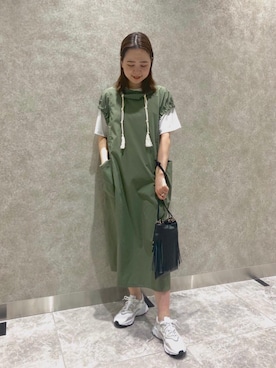 「ASTRAET（アストラット）のアイテム（ワンピース/ドレス）」を使った、高山里沙さん（レディース・167cm）の春コーディネート
