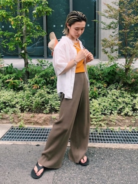 「MANUAL ALPHABET（マニュアル アルファベット）のアイテム」を使った、カノンさん（レディース・153cm）の夏コーディネート