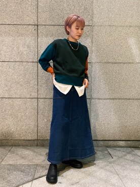 「and wander（アンドワンダー）のアイテム」を使った、カノンさん（レディース・153cm）の秋コーディネート