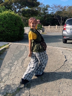 「Buzz Rickson's（バズリクソンズ）のアイテム（ベスト）」を使った、カノンさん（レディース・153cm）の秋コーディネート