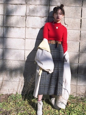「アイテム（ピアス（両耳用））」を使った、朱里さん（レディース・167cm・20代）の冬コーディネート