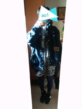 「Lee（リー）のアイテム（ブルゾン）」を使った、ao1さん（レディース・153cm）の冬コーディネート