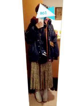 「mercibeaucoup,（メルシーボークー）のアイテム（シャツワンピース）」を使った、ao1さん（レディース・153cm）の冬コーディネート