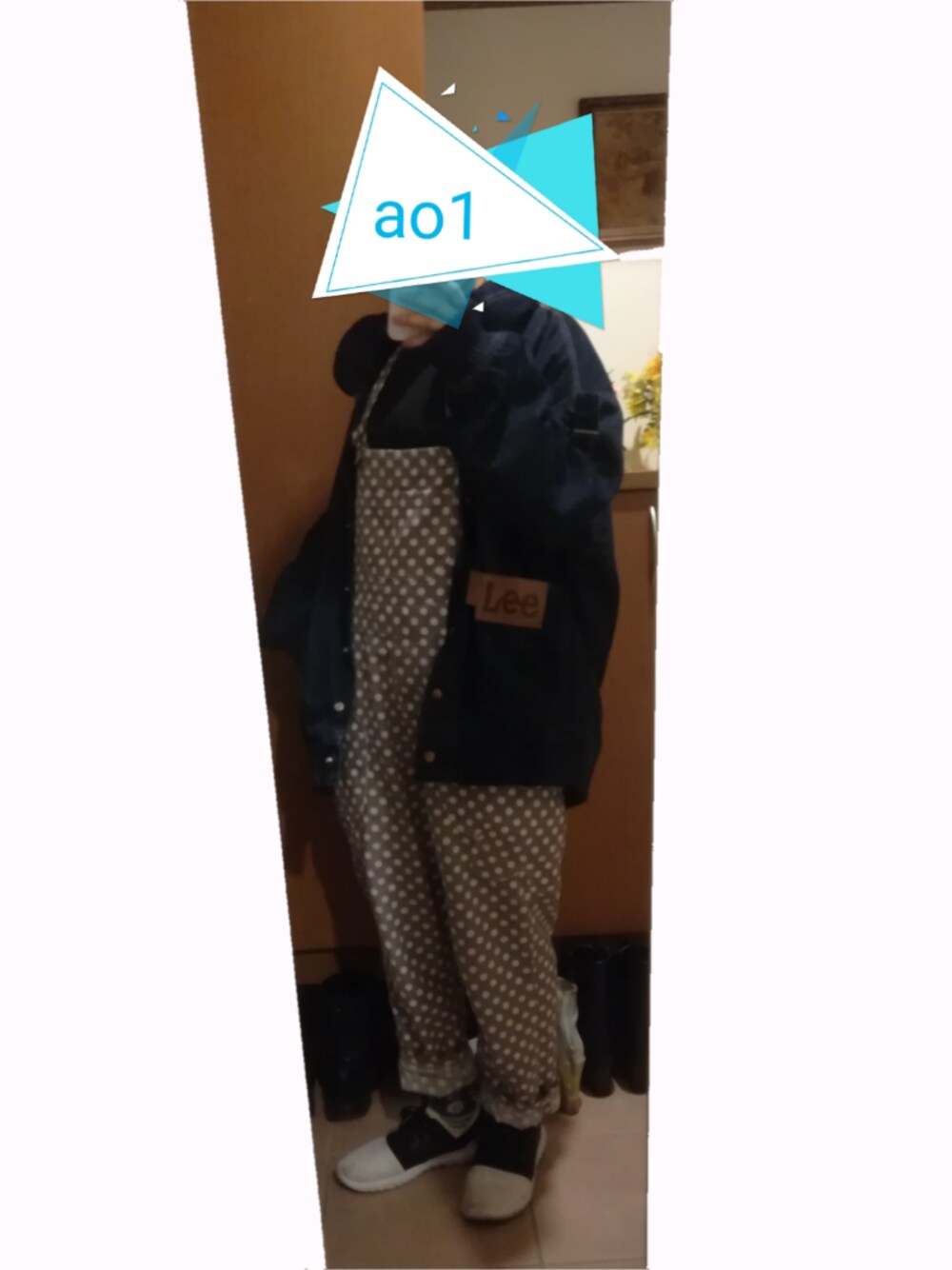 「Leeの【Lee×mercibeaucoup,】Ｓ：Ｌｅｅデニアウター（ブルゾン、ブルー系）」を使った、ao1さん（レディース・153cm）の冬コーディネートの1枚目の写真