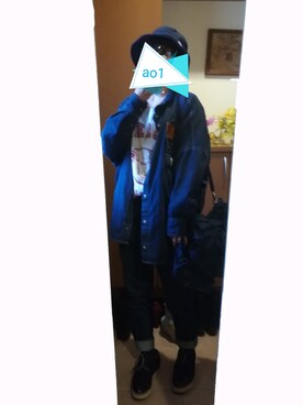 「mercibeaucoup,（メルシーボークー）のアイテム（シャツワンピース）」を使った、ao1さん（レディース・153cm）の冬コーディネート