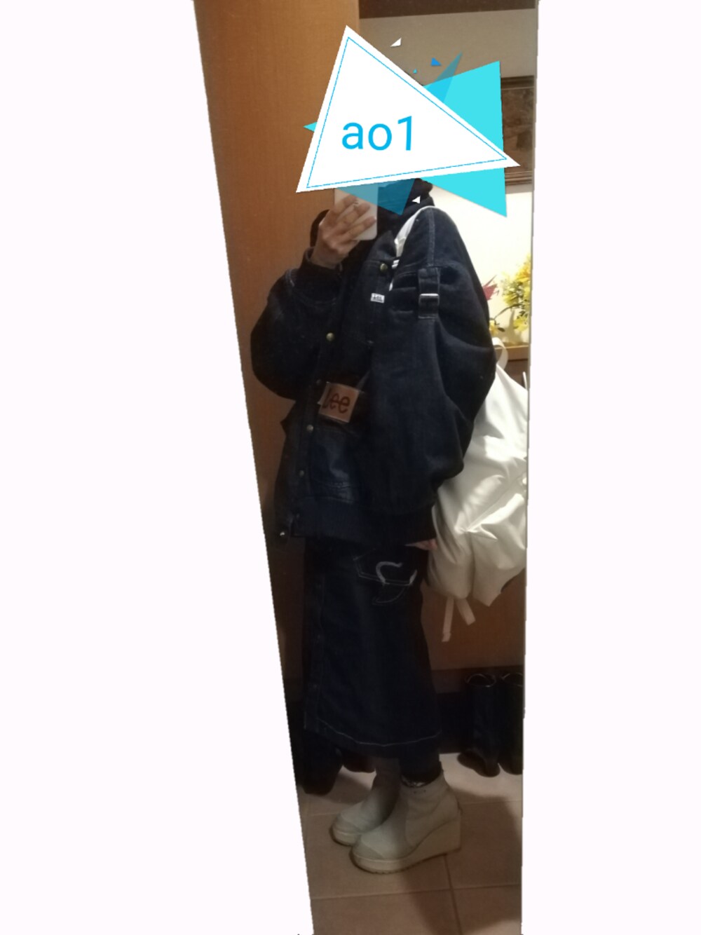 「Championのアイテム（バックパック/リュック、ホワイト系）」を使った、ao1さん（レディース・153cm）の冬コーディネートの1枚目の写真