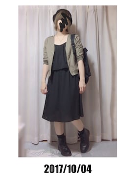 「RETRO GIRL（レトロガール）のアイテム（ミリタリージャケット）」を使った、Kさん（レディース・155cm）の秋コーディネート