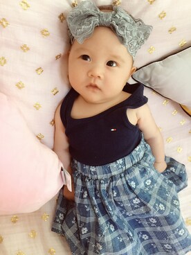 「TOMMY（トミー）のアイテム」を使った、Aki多多さん（キッズ・80cm）の冬コーディネート