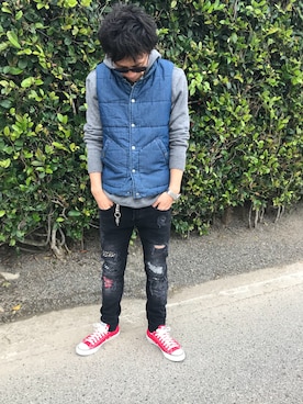 「アイテム（チャーム）」を使った、KTATさん（メンズ・170cm）の秋コーディネート