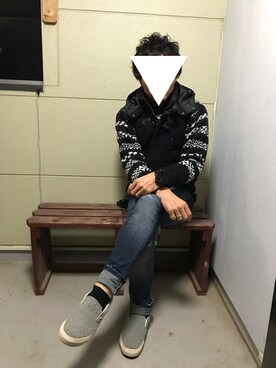 「アイテム（スリッポン、シルバー系）」を使った、KTATさん（メンズ・170cm）の秋コーディネート
