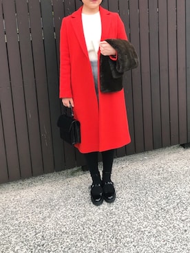 「Steven Alan（スティーブンアラン）のアイテム（チェスターコート）」を使った、SHOKOさん（レディース・161cm）の春コーディネート