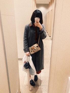 「アイテム（ローファー、グリーン系）」を使った、椎名さん（レディース・160cm）の春コーディネート