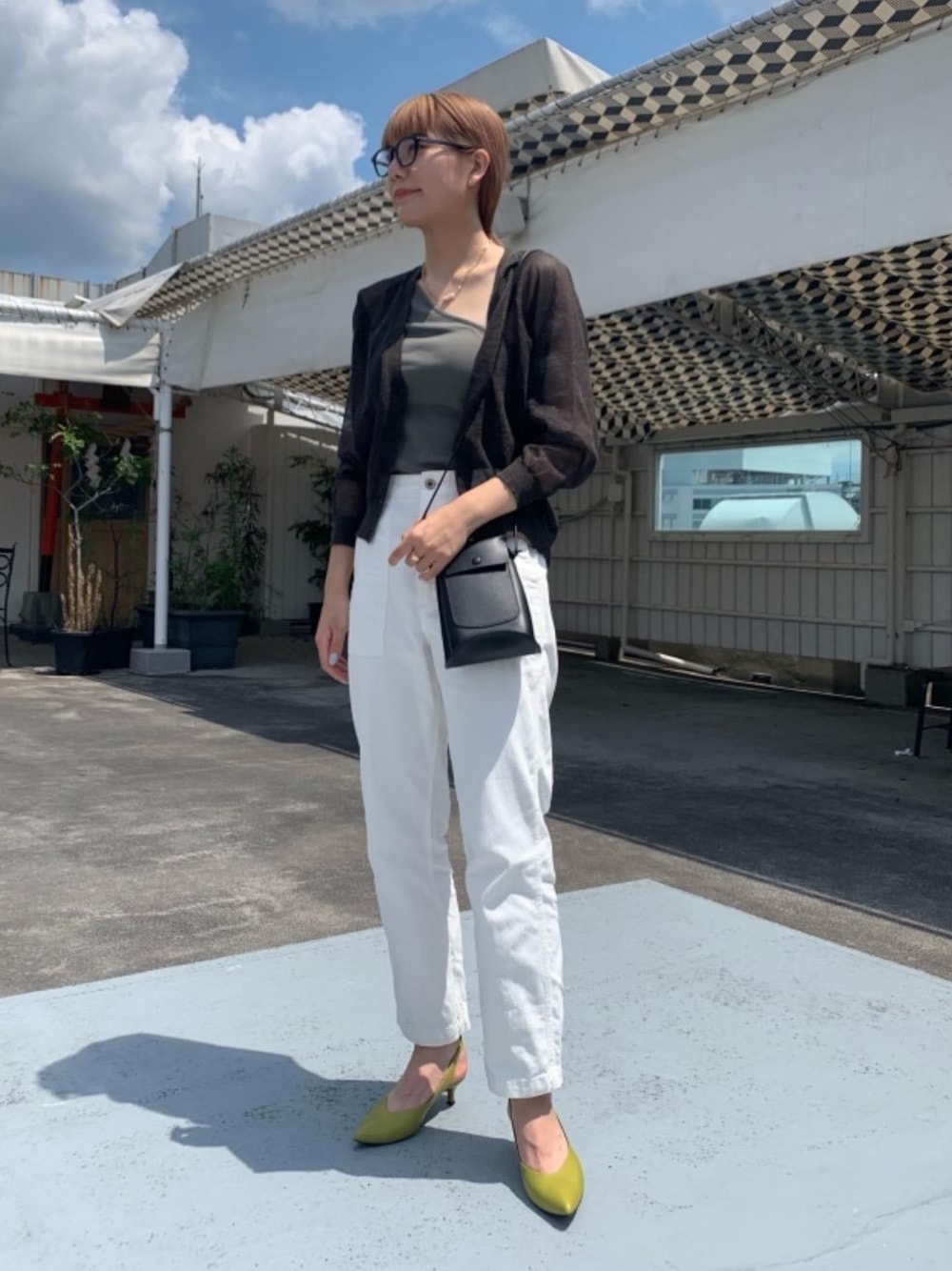 「BEAUTY&YOUTH UNITED ARROWSのBY 淡水パールチェーンネックレス（ネックレス、ゴールド系）」を使った、080734fsさん（レディース・169cm）の夏コーディネートの1枚目の写真