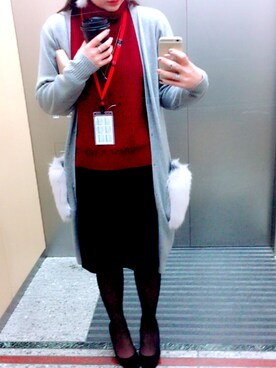 「Right-on（ライトオン）のアイテム（その他アウター）」を使った、Natsumiさん（レディース・155cm）の冬コーディネート