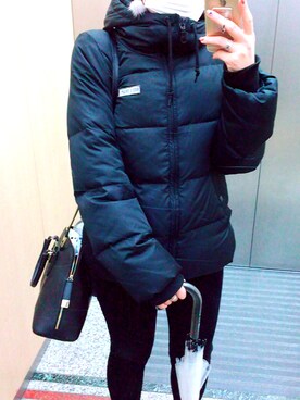 「Rodeo Crowns（ロデオクラウンズ）のアイテム（ダウンジャケット/コート）」を使った、Natsumiさん（レディース・155cm）の冬コーディネート
