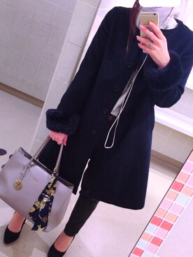 「オフィス」｜「アイテム（その他アウター）」を使った、Natsumiさん（レディース・155cm）の春コーディネート