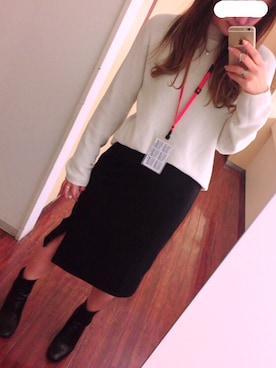 「オフィス」｜「アイテム（ブーツ）」を使った、Natsumiさん（レディース・155cm）の春コーディネート