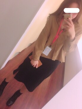「オフィス」｜「アイテム（ブーツ）」を使った、Natsumiさん（レディース・155cm）の春コーディネート