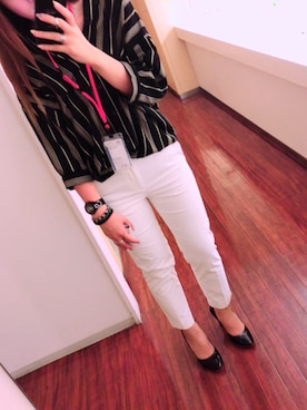 「オフィス」｜「アイテム（アナログ腕時計）」を使った、Natsumiさん（レディース・155cm）の夏コーディネート