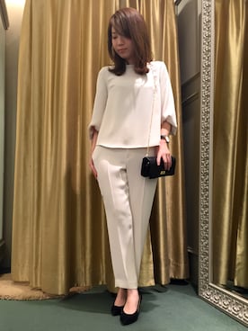 「Rouge vif（ルージュヴィフ）のアイテム（トップス、ベージュ系）」を使った、望月さん（レディース・158cm）の冬コーディネート