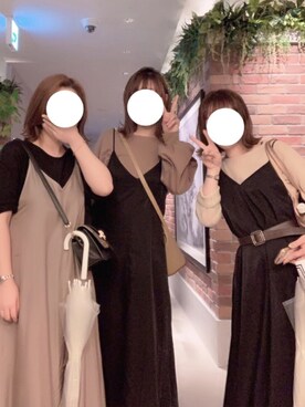 「Aunt Marie's（アントマリーズ）のWEARISTA YUKI × AUNT MARIE'S ミニ裏毛ボリュームスリーブTOPS（Tシャツ/カットソー）」を使った、𝕄 𝕚 𝕚❁さん（レディース・157cm）の秋コーディネート