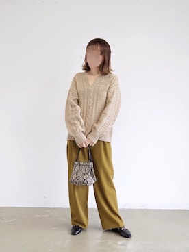 「アントマリーズ」｜「アイテム（スラックス）」を使った、𝕄 𝕚 𝕚❁さん（レディース・157cm）の秋コーディネート