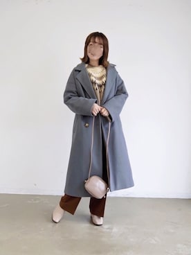 「アイテム（チェスターコート）」を使った、𝕄 𝕚 𝕚❁さん（レディース・157cm）の秋コーディネート