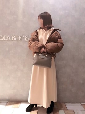 「Aunt Marie's（アントマリーズ）のAUNT MARIE'S バックプリーツフーディーワンピース（ワンピース）」を使った、𝕄 𝕚 𝕚❁さん（レディース・157cm）の秋コーディネート