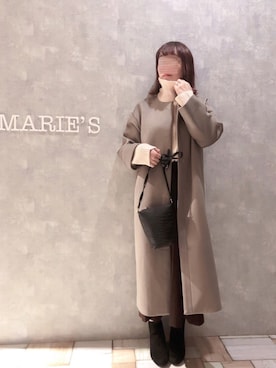 「アイテム（チェスターコート、グリーン系）」を使った、𝕄 𝕚 𝕚❁さん（レディース・157cm）の秋コーディネート