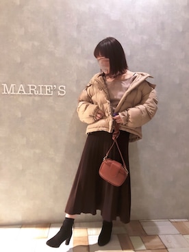 「スタッフセンバツ」｜「アイテム（ダウンジャケット/コート）」を使った、𝕄 𝕚 𝕚❁さん（レディース・157cm）の秋コーディネート