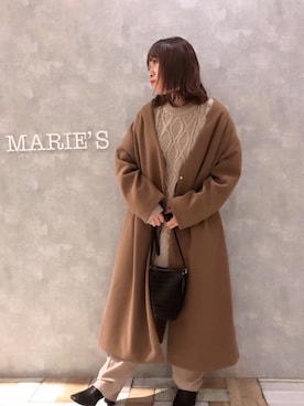 「アントマリーズ」｜「アイテム（ノーカラージャケット）」を使った、𝕄 𝕚 𝕚❁さん（レディース・157cm）の冬コーディネート