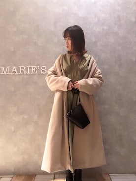 「アイテム（ノーカラージャケット）」を使った、𝕄 𝕚 𝕚❁さん（レディース・157cm）の冬コーディネート