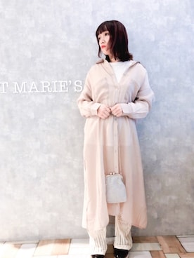「シアーシャツワンピース」｜「アイテム（パンツ）」を使った、𝕄 𝕚 𝕚❁さん（レディース・157cm）の冬コーディネート