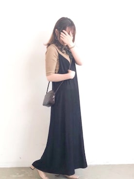 「部屋撮り」｜「アイテム（ワンピース/ドレス）」を使った、𝕄 𝕚 𝕚❁さん（レディース・157cm）の春コーディネート