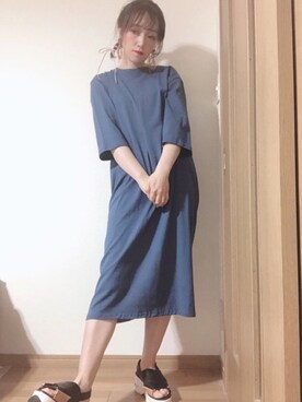 「Libra Cue（リブラ キュー）のアイテム（ワンピース）」を使った、𝕄 𝕚 𝕚❁さん（レディース・157cm）の春コーディネート