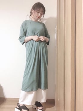 「Libra Cue（リブラ キュー）のアイテム（パンツ）」を使った、𝕄 𝕚 𝕚❁さん（レディース・157cm）の春コーディネート