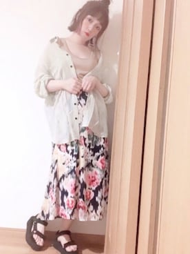 「Libra Cue（リブラ キュー）のアイテム（スカート）」を使った、𝕄 𝕚 𝕚❁さん（レディース・157cm）の春コーディネート